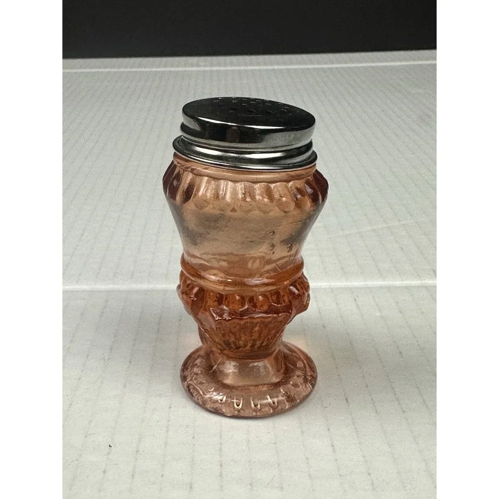 Vintage Degenhart Amber Glass Rooster Salt Shaker Silver Screw On Lid